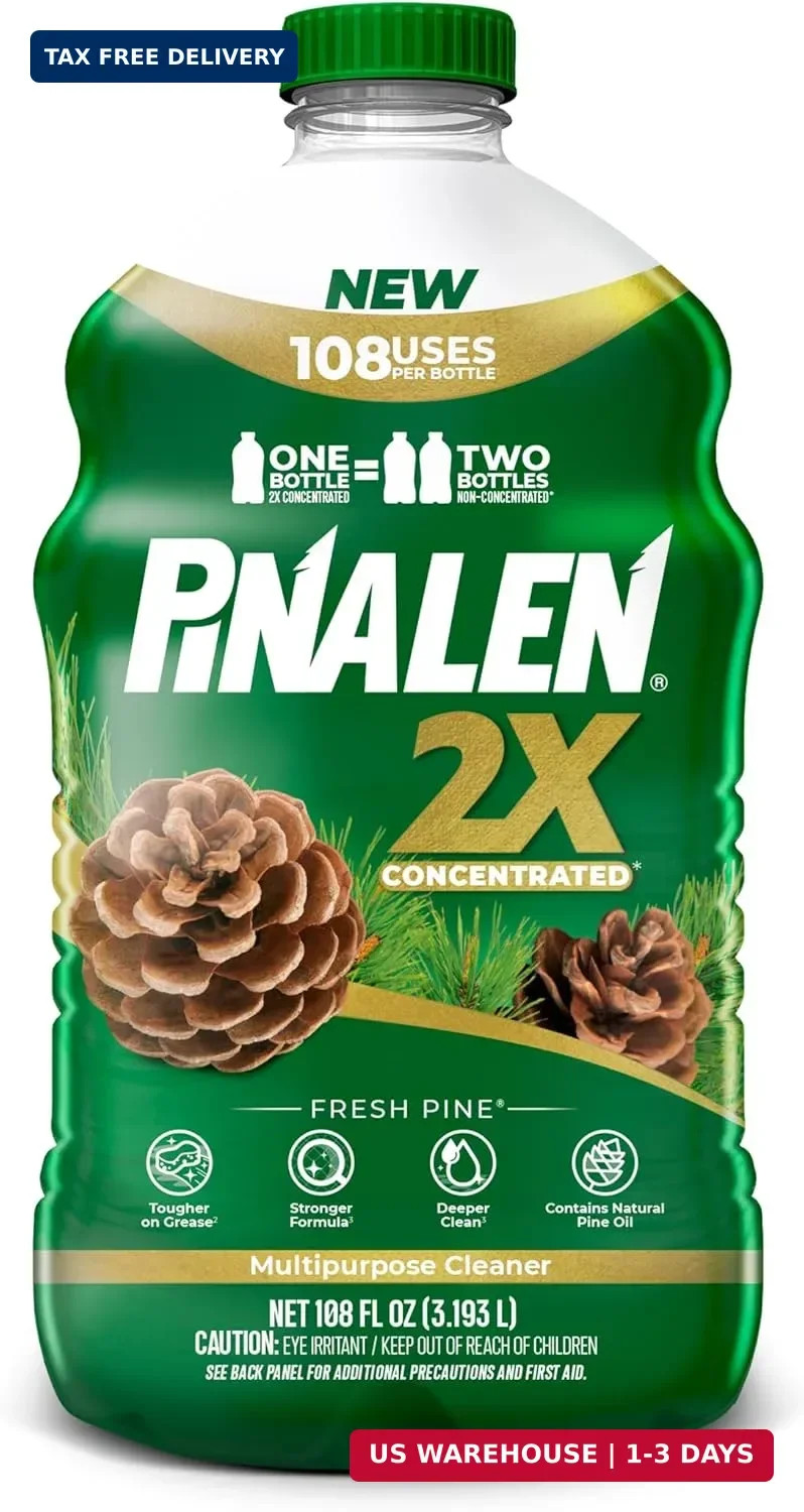 PINALEN 2X Max Aromas Concentrated Multipurpose Cleaner – Fresh Pine Scent – 108