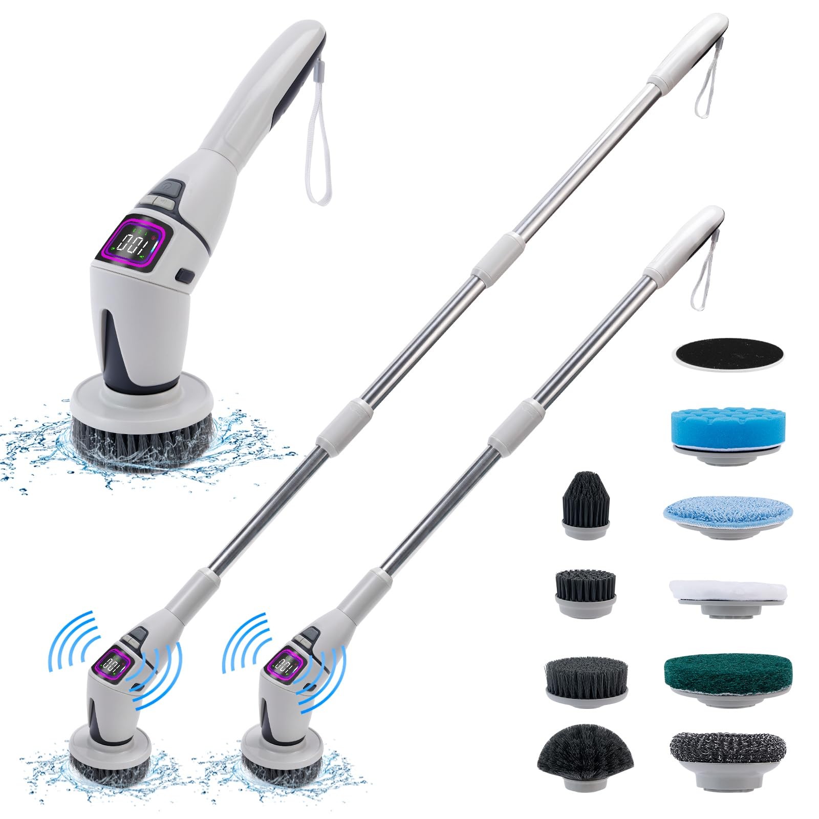 10 in 1 Electric Spin Scrubber, Bathroom Electric Cleaning Brush 10 Replaceme…