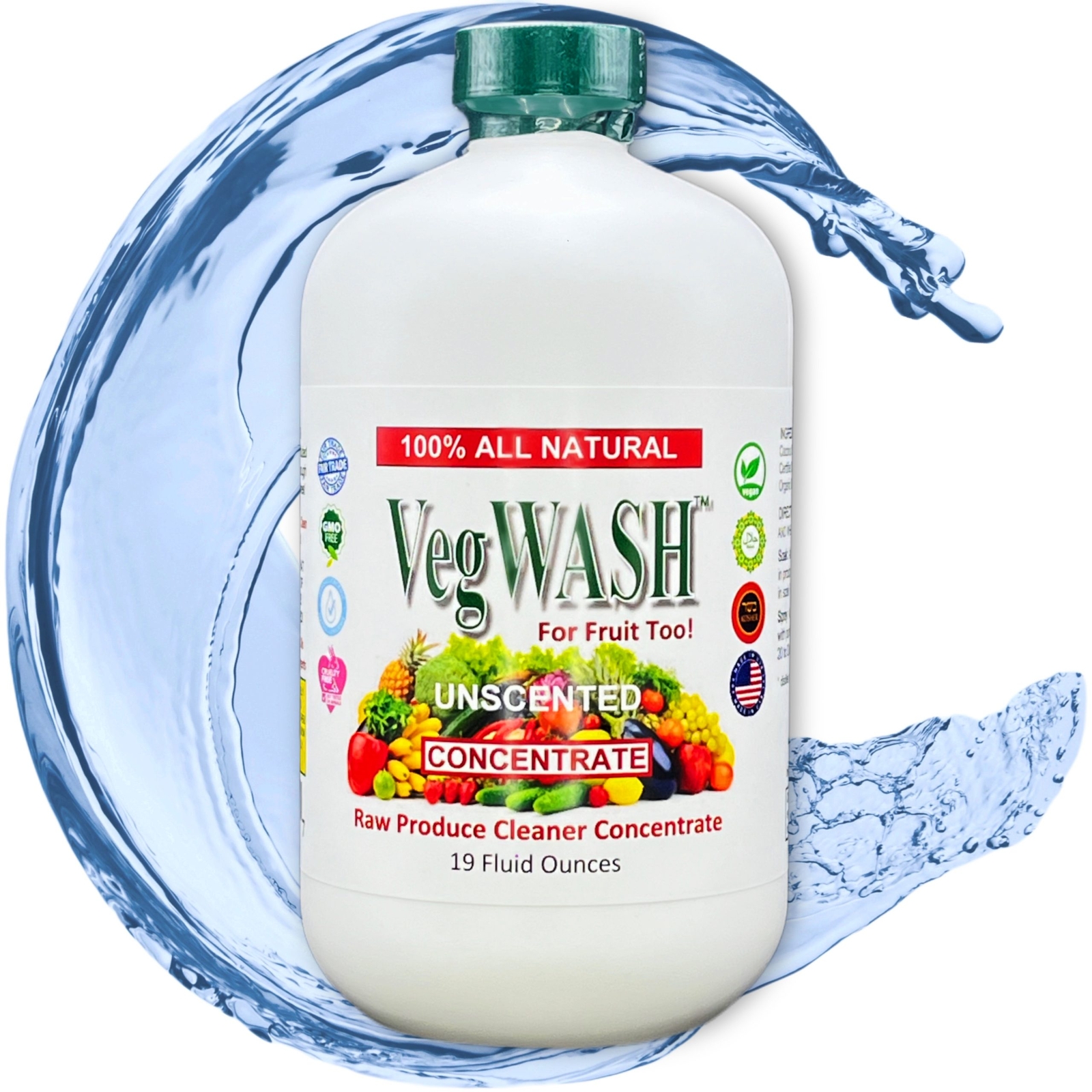 VegWASH™ Raw Produce Cleaner Concentrate (Unscented): 19 Fl Oz Makes 2.375 Gal