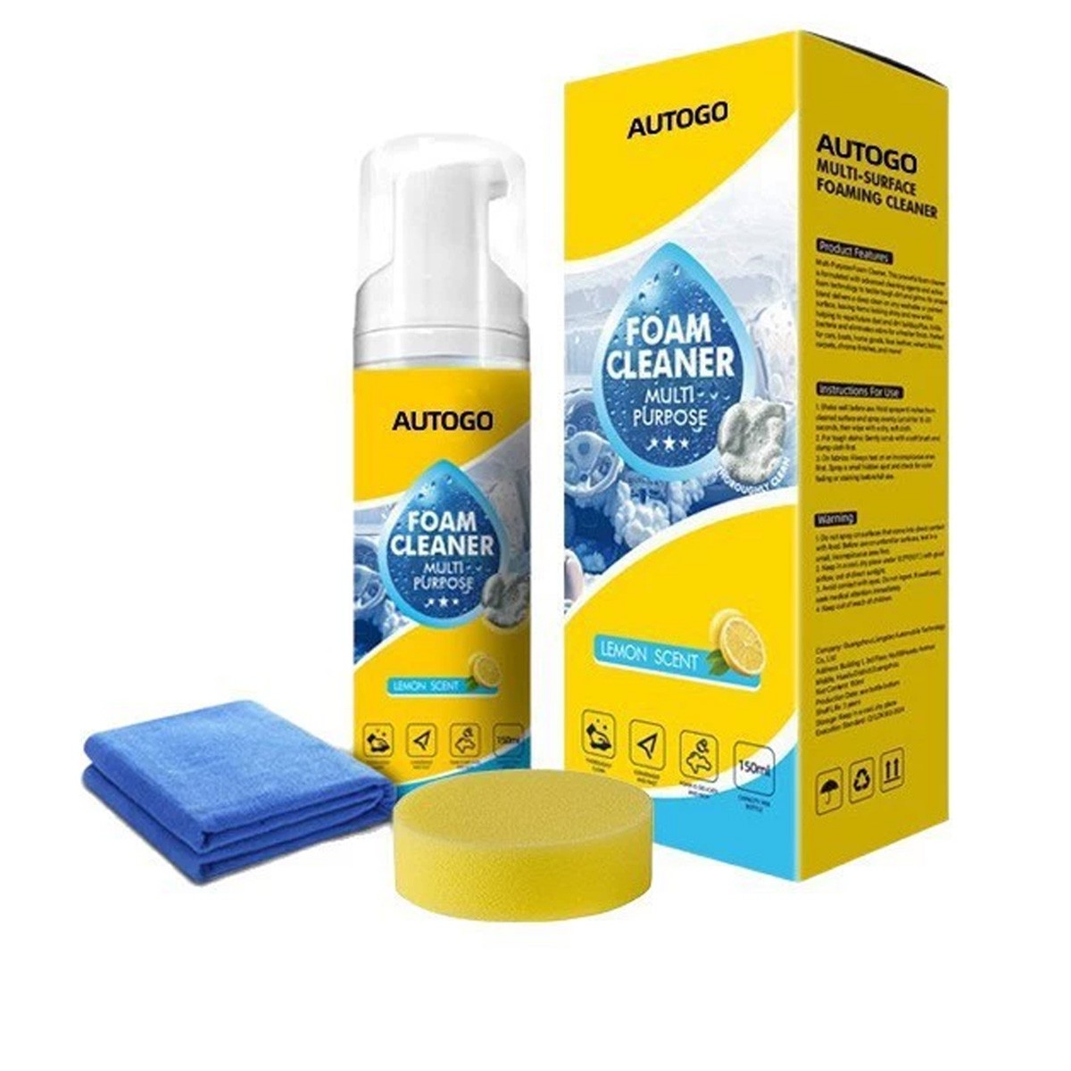 150ml Auto Go Foam Cleaner – Deep Cleaning Foam For Car Interior, Kitchen Grease