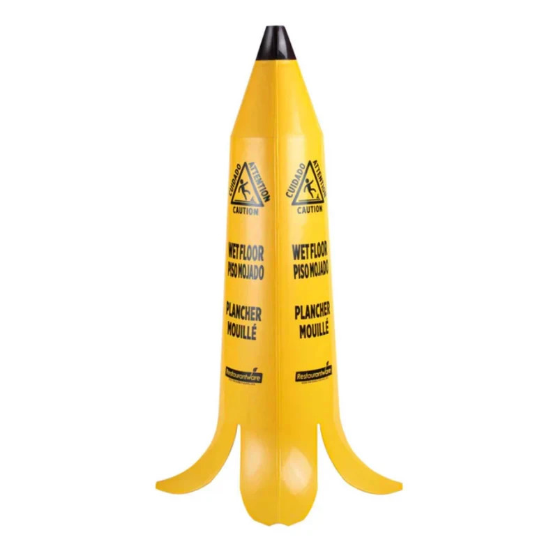 5 Pack – Clean Tek Professional Banana Wet Floor Cones – New – Open Box