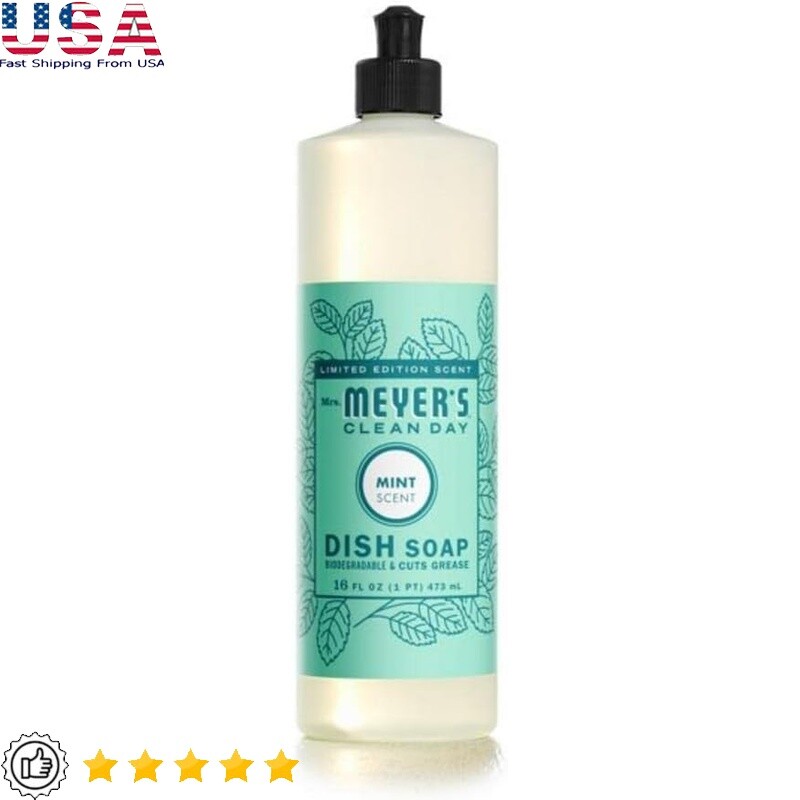 Biodegradable Dish Soap Liquid Mint Fresh Scent Grease Cutter Cruelty Free 16oz