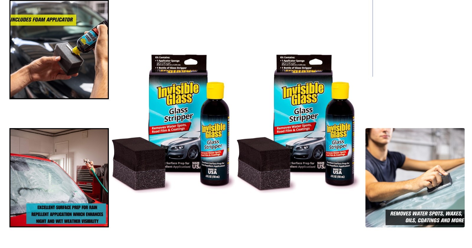 91411 Glass Stripper – Hard Water Spot Remover Pack of 2, 4 Fl Oz Each