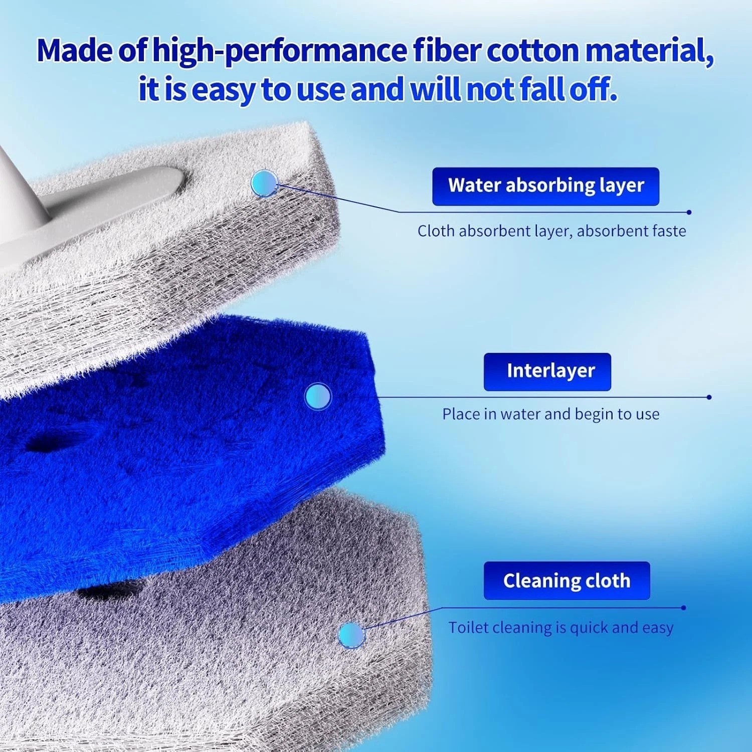 60pcs Toilet Wand Refills fits Clorox Toilet Wand, Thickened Cleaning Upgraded