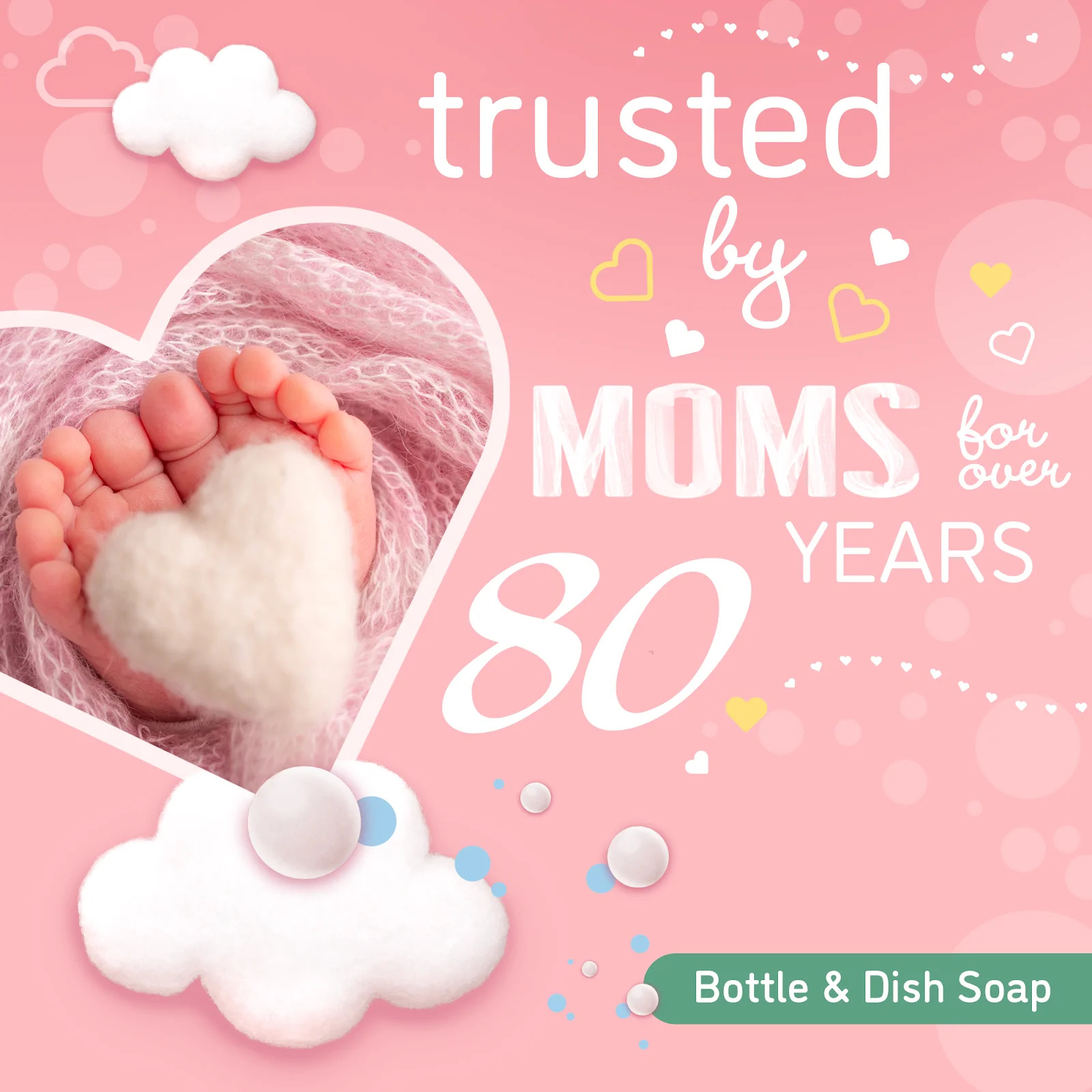 Plant-Based Liquid Dish Soap and Dishwashing Detergent for Baby Bottle,