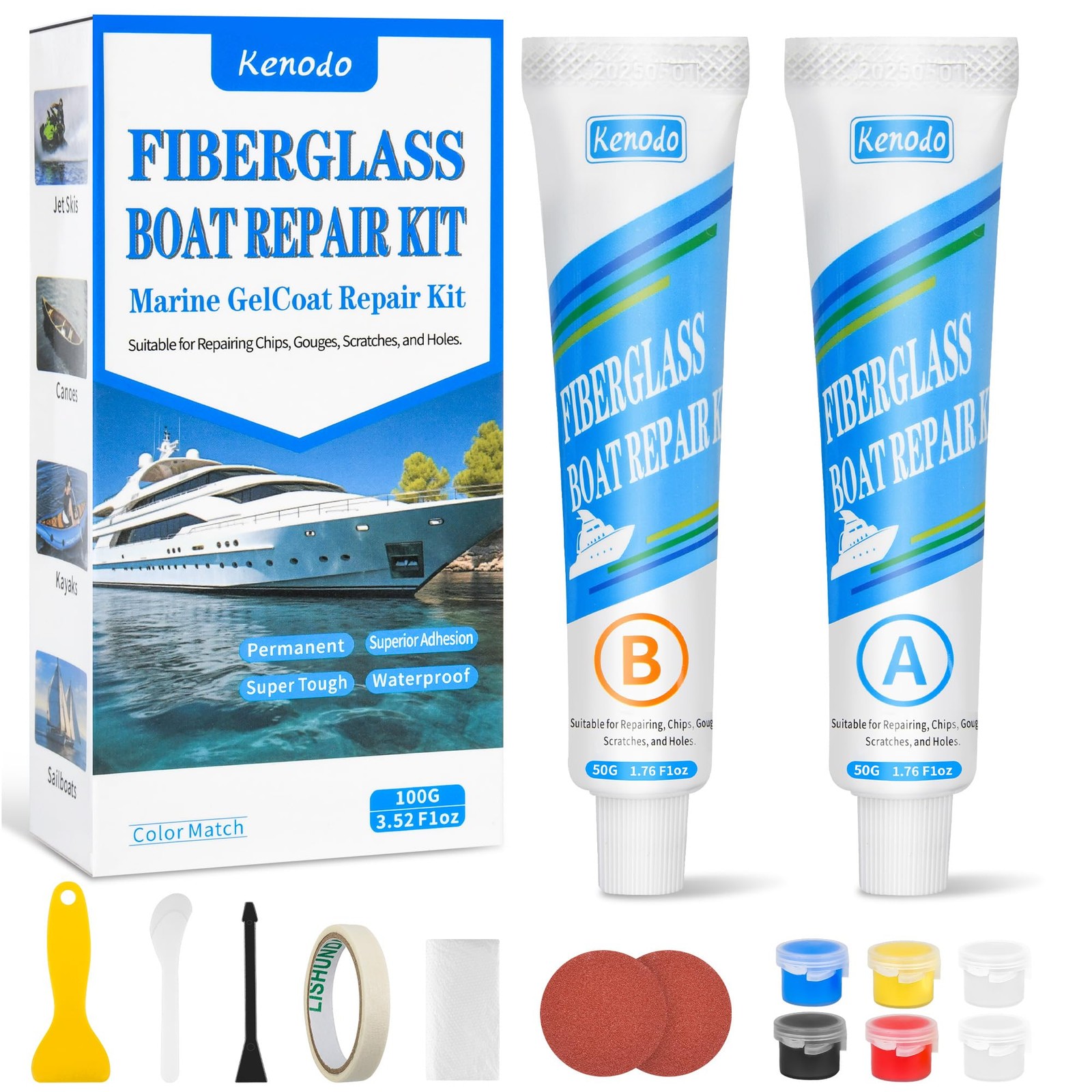 Marine Fiberglass Repair Kit for Boats, Gel Coat Kepair kit for Boats, Epoxy …