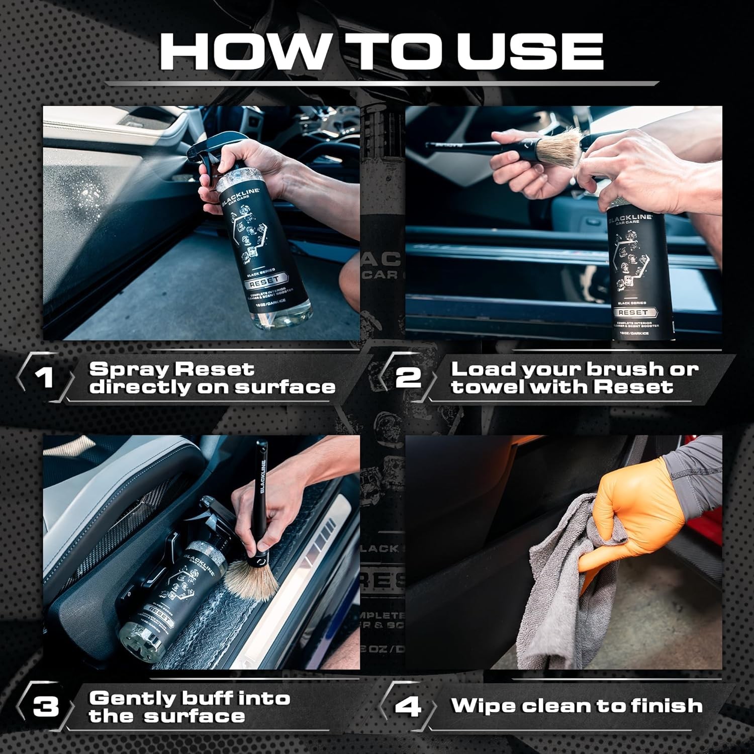 Blackline Luxury Scented Interior Cleaner Reset Deep Cleans & Deodorizes All Sur