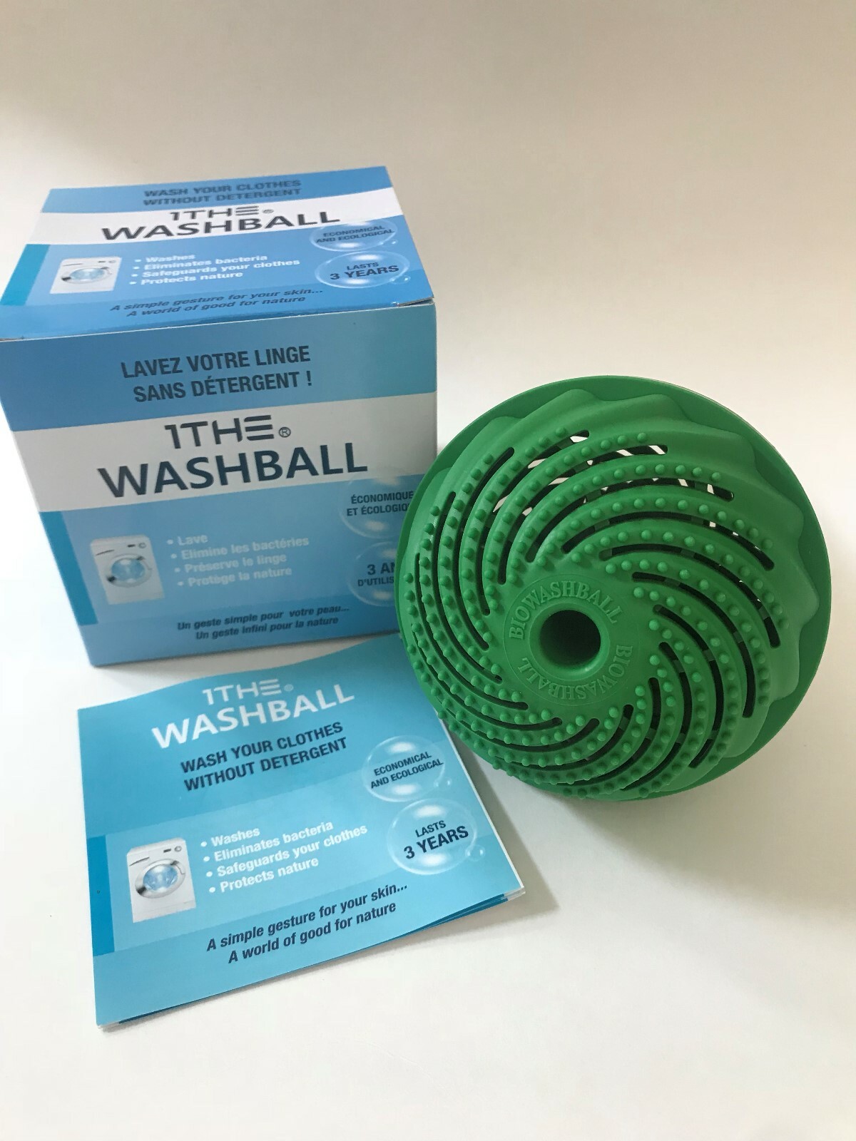 1THE WASHBALL Washing Ball Lasts 3 Years No Chemicals Dyes Perfumes Detergents