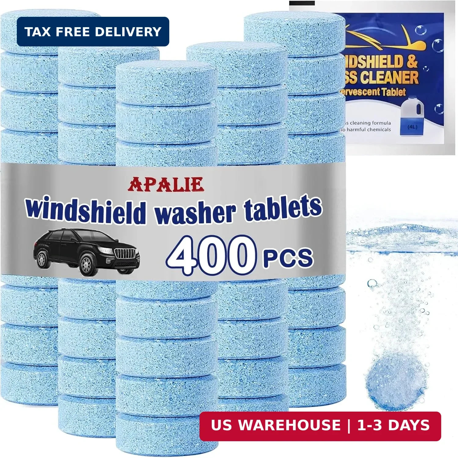 400pcs Car Windshield Washer Tablets – Concentrated Glass Cleaning Tablet Set