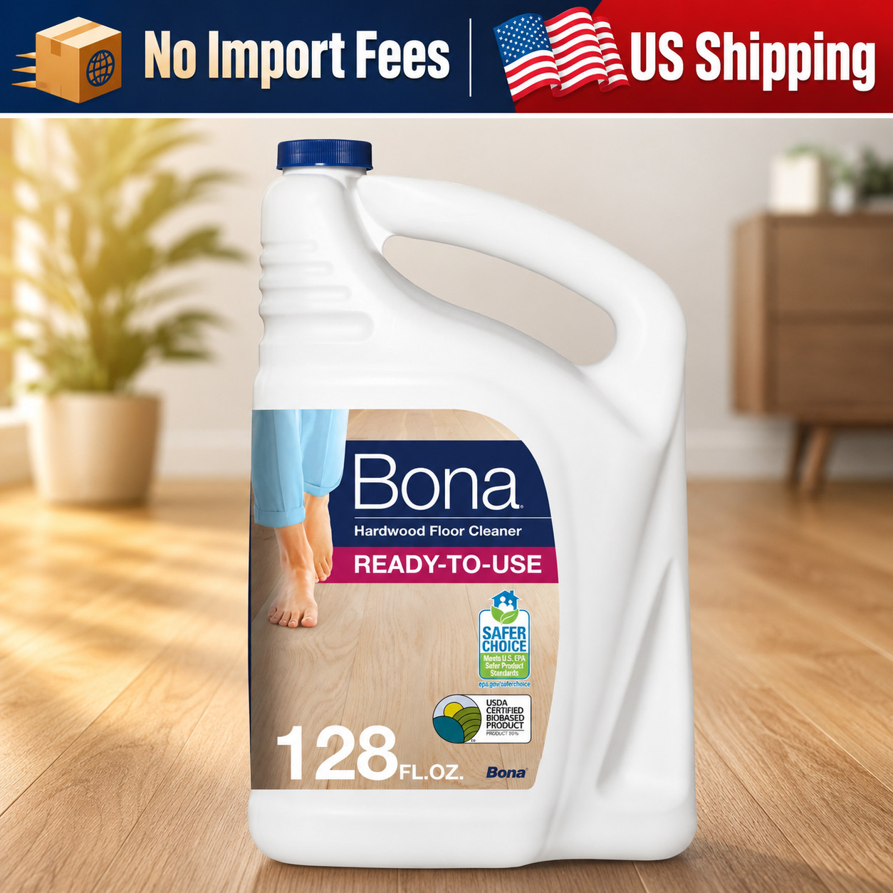 Bona Hardwood Floor Cleaner Refill Unscented 128 fl oz Ready-to-Use
