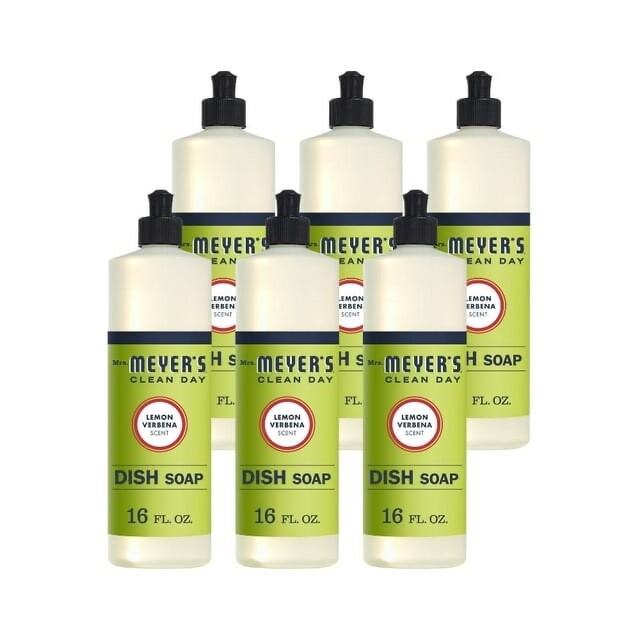 Mrs. Meyer’s Clean Day Lemon Verbena Scent Dish Soap 16 oz Bottle LOT Of 6