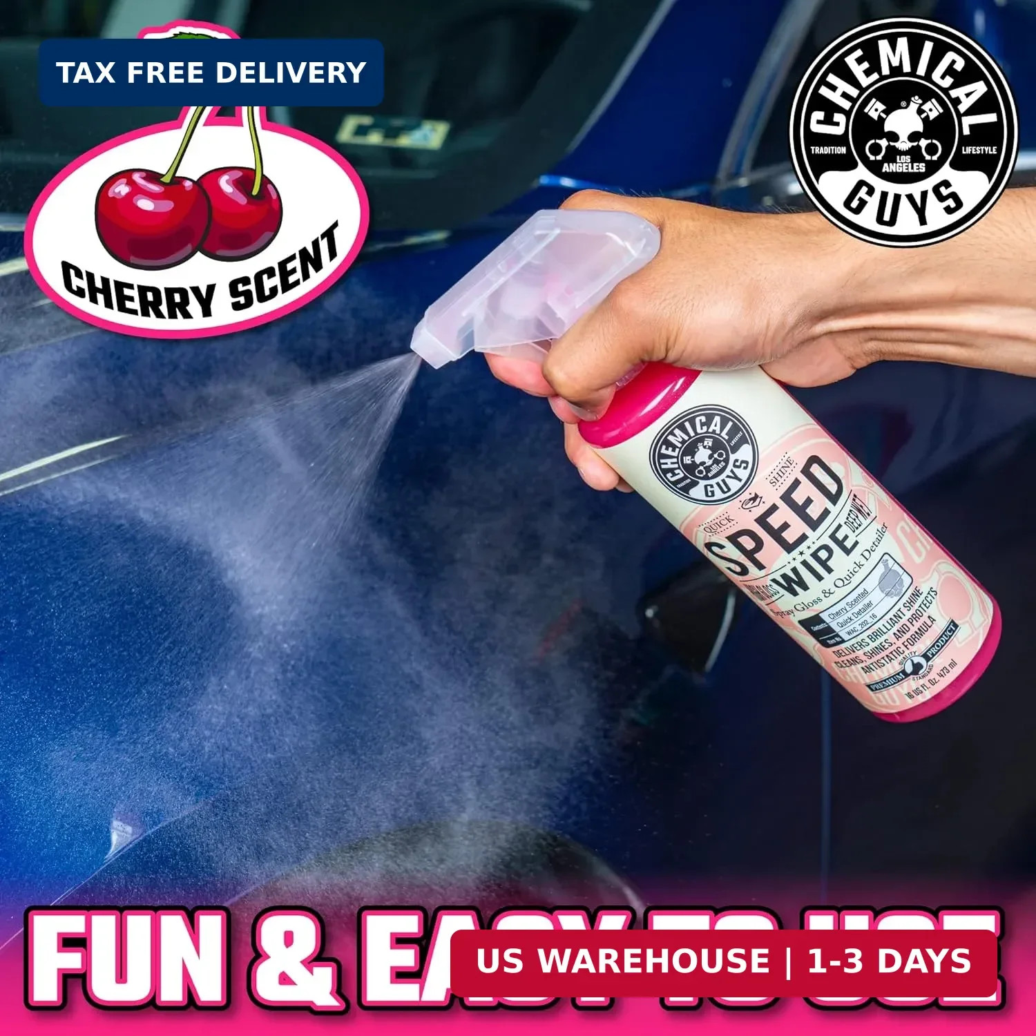 Chemical Guys Speed Wipe Quick Detailer – High Gloss, Streak-Free Shine, Detail