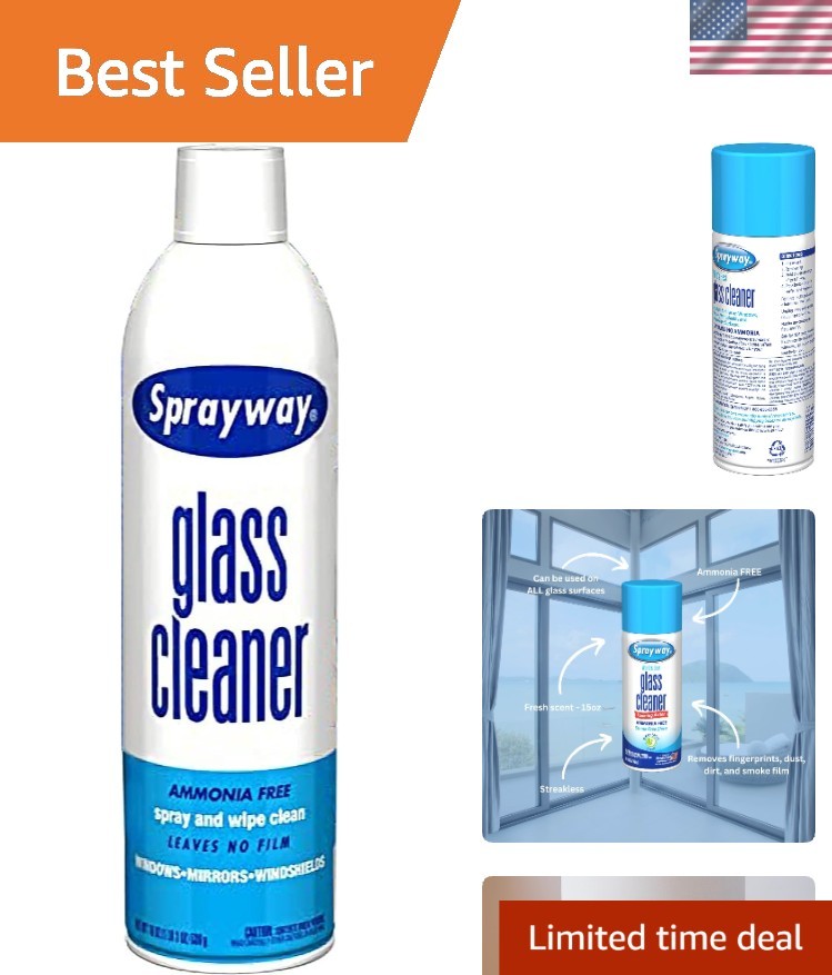 All-Surface Foaming Glass Cleaner – 15 Oz Ammonia-Free for Crystal Clear Shine