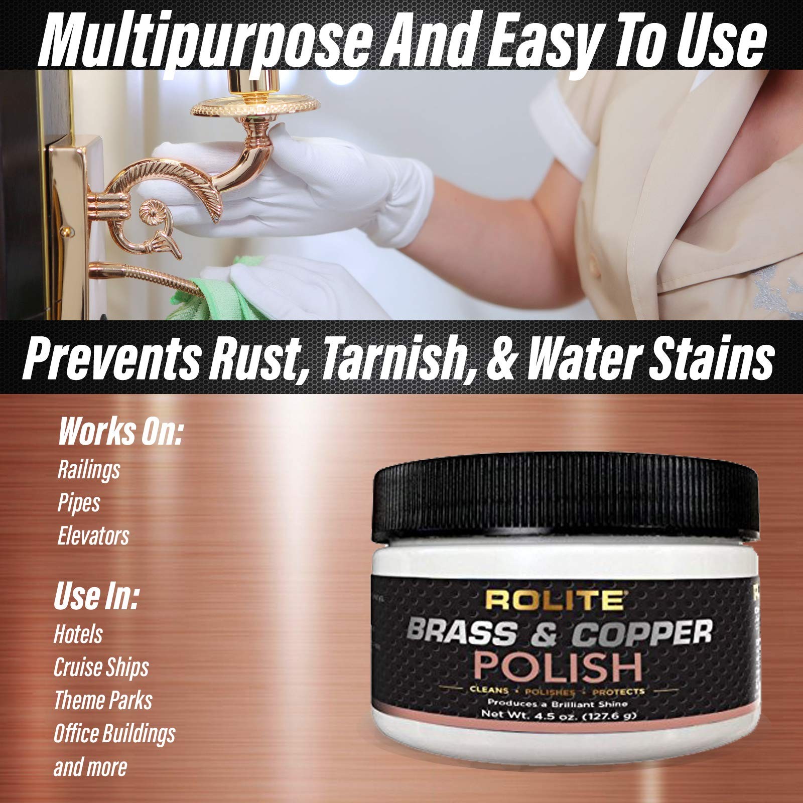 Brass Copper Polish 4.5 Oz Instant Tarnish Remover for Antiques Cookware Jewe…