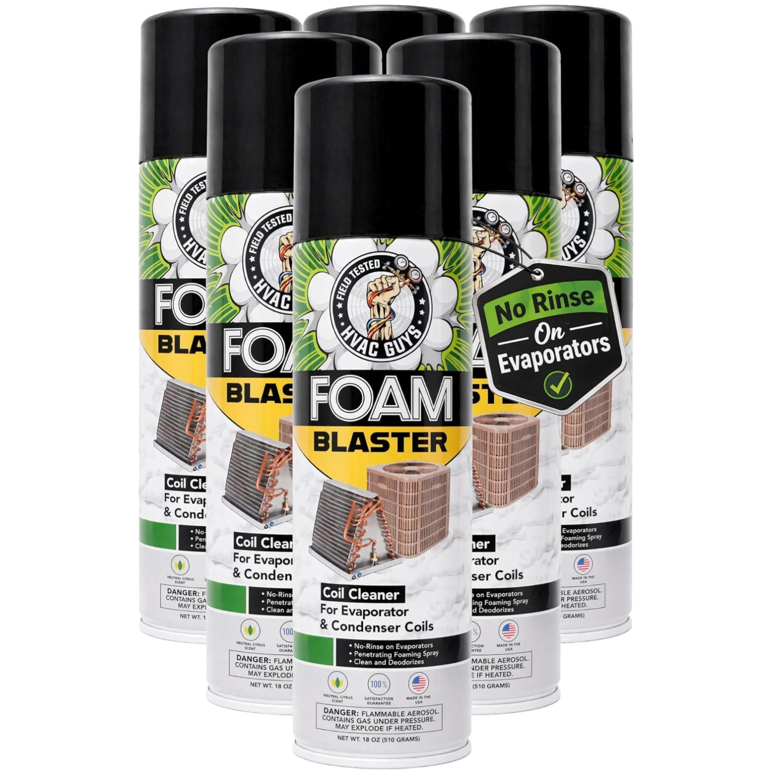 AC Coil Cleaner for Evaporator & Condenser – 6 Pack