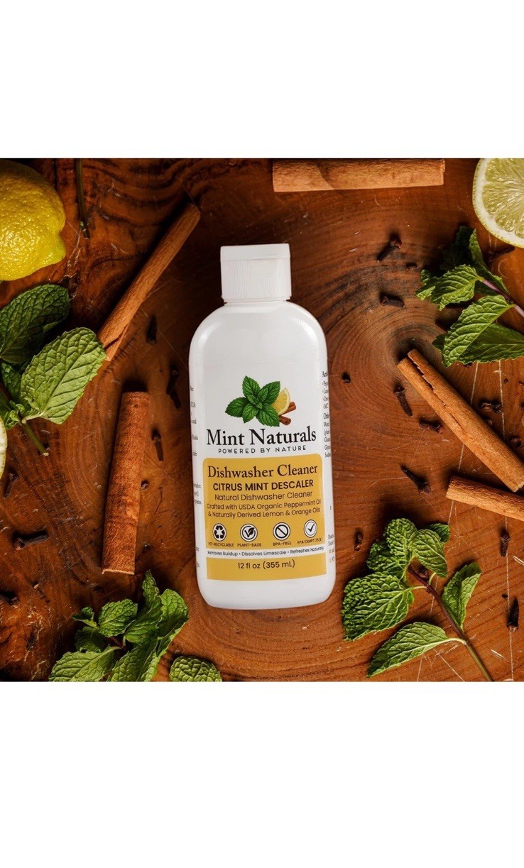Natural Dishwasher Cleaner & Degreaser Liquid – USDA Organic Peppermint Oil Form