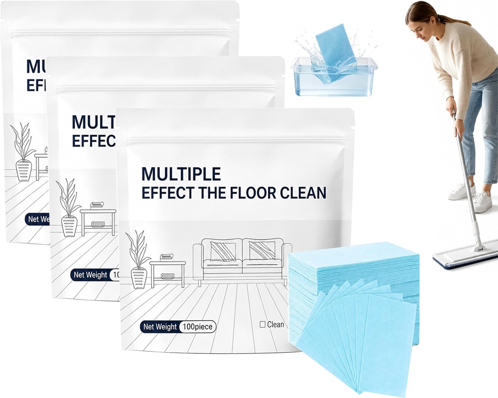 100-500 X Multi-Effect Floor Clean Tablets, Water-Soluble Floor Cleaning Sheets
