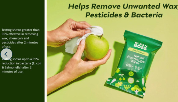 #(3) JOY CleanBoss Eat Cleaner Fruit & Veggie Wash & (1) Set Veggie 32 Wipes