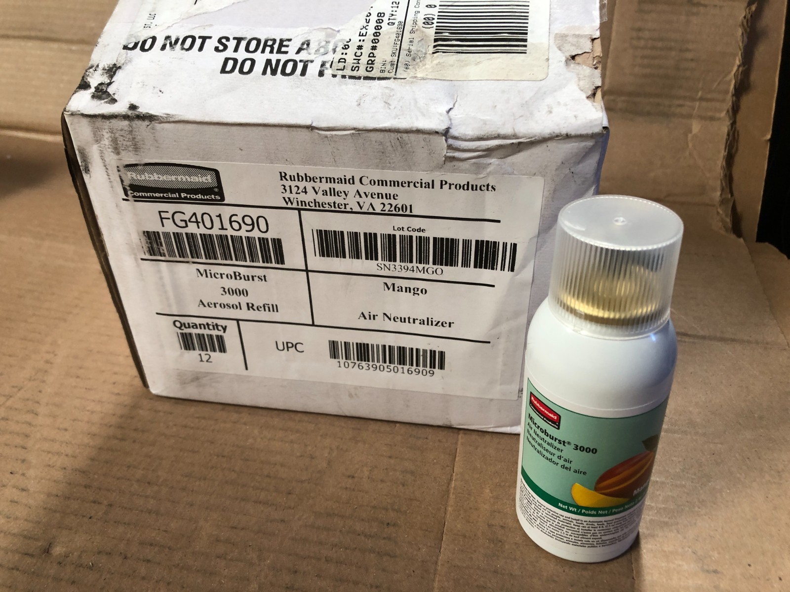 RCP 401690 Microburst 3000 2 oz. Aerosol Spray Refill – Mango (12/CT) New