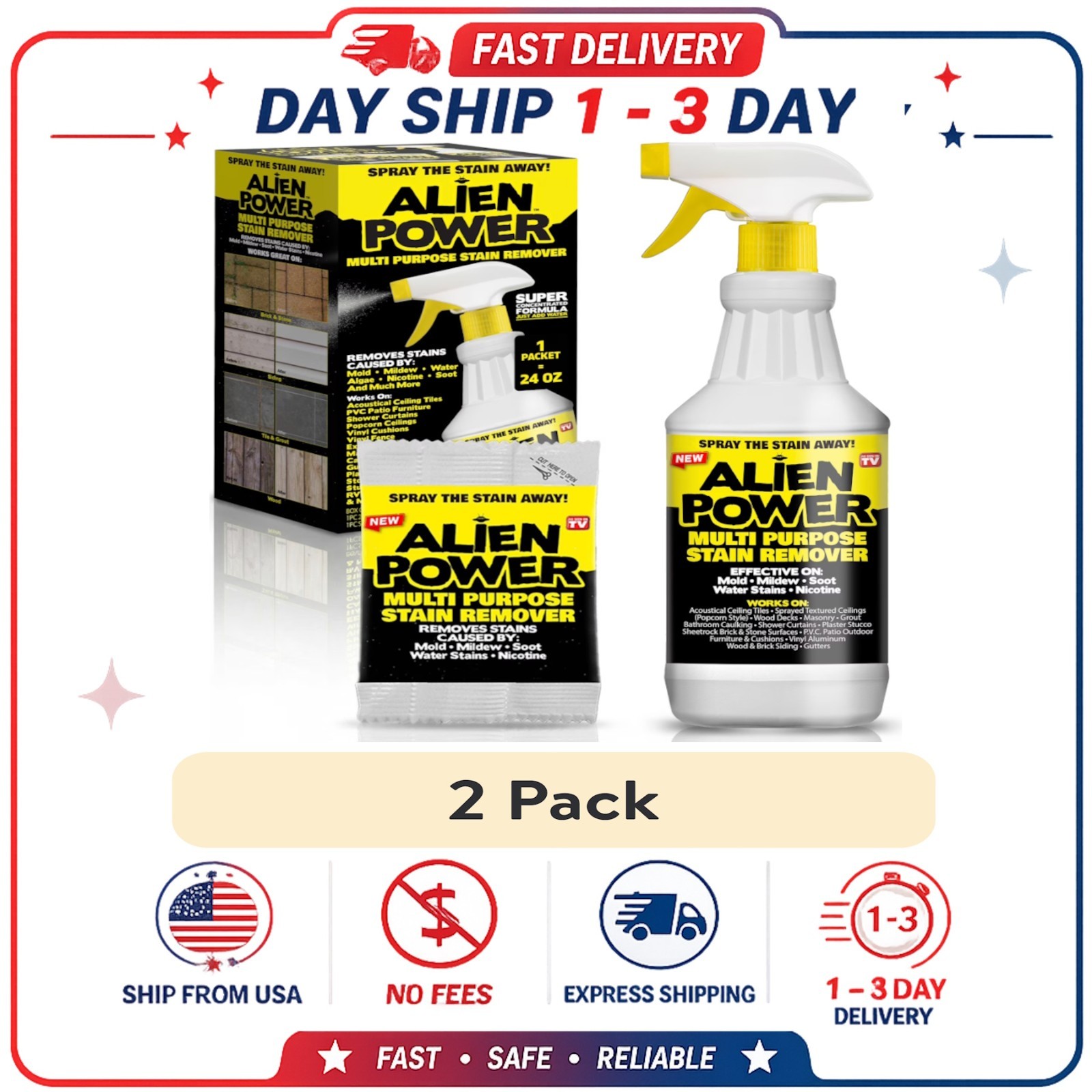 2 pack_Alien Power Super Concentrated Multi-Purpose Stain Remover Set Mold Milde