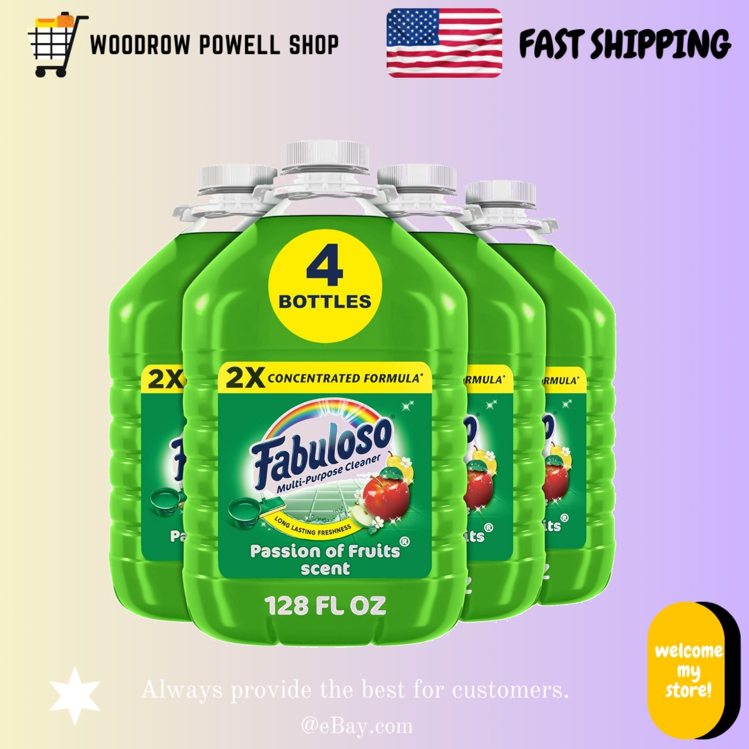 128oz 2X Multi Purpose Cleaner No Rinse Floor Cleaner Passion Fruit Scent
