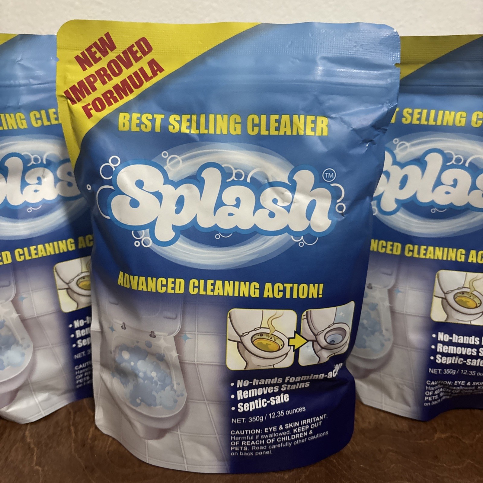 Splash Foaming Advanced Cleaner 350g 12.35 Oz Bag Exp 05/2025 Sealed Lot of 3
