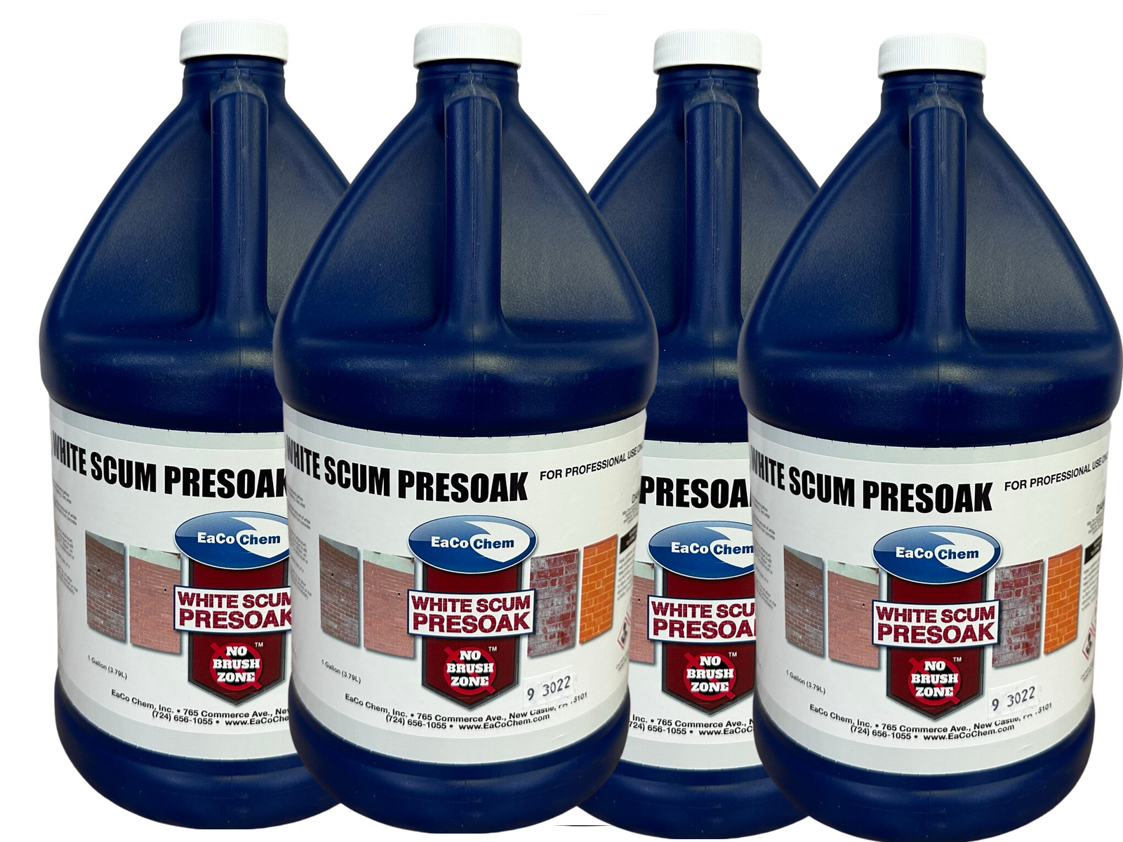 Eaco Chem White Scum Presoak – Remove White Deposits from Brick & Concrete 4 GAL