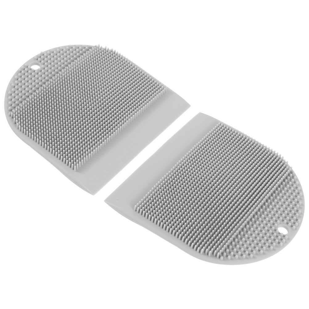 2Pcs Reusable Silicone Kitchen Sink Brush with Squeegee Suction Cup Hanging