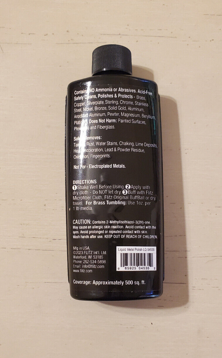 FLITZ All Metal Polish 3.4oz Liquid Formula – Single, Set of 2