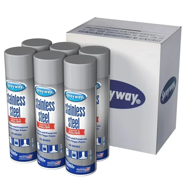 Sprayway Stainless Steel Cleaner and Polisher (15 oz, 6 pack.), SEALED PACK