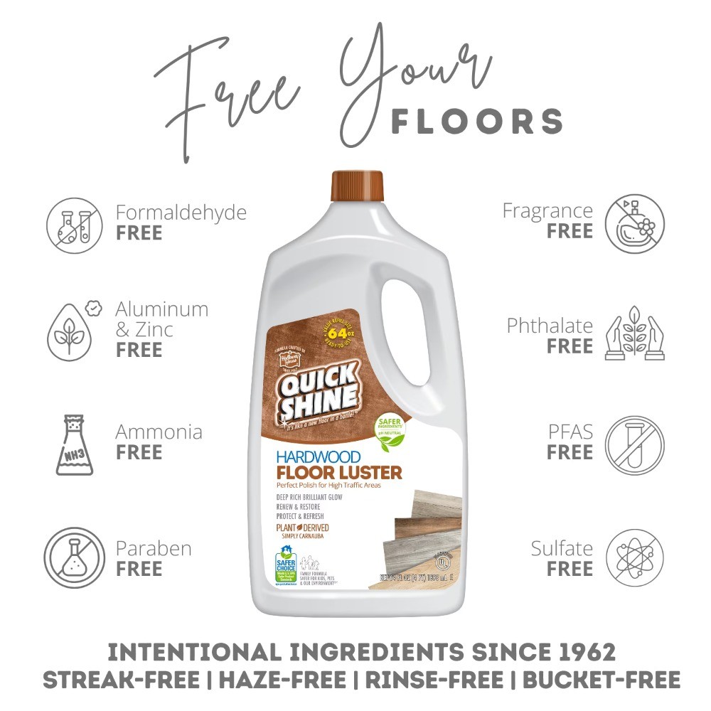 Shine Hardwood Floor Luster, Pfas-Free Formula With Plant