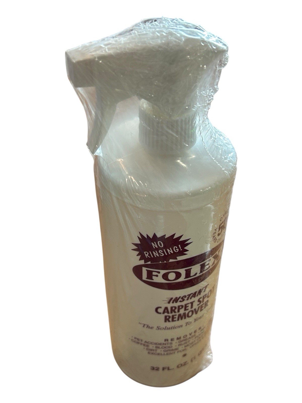 FOLEX Instant Carpet Spot Remover – 1 Quart Spray Bottle – Removes Ink, Wine +