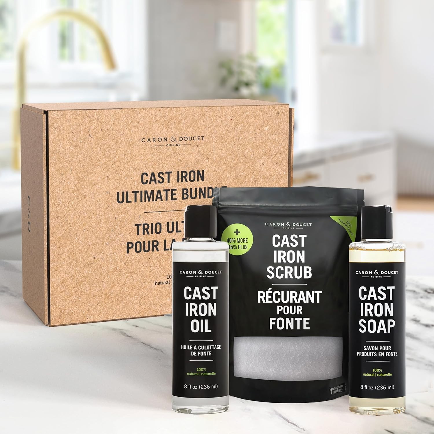 New Ultimate Set: Seasoning Oil, Cleaning Soap & Restoring Scrub | 100% Plant…
