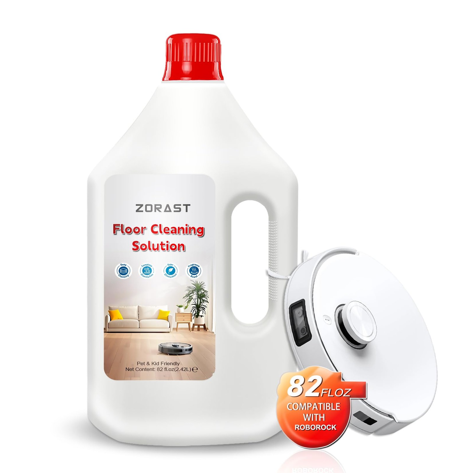 Floor Cleaning Solution 82 Fl Oz Compatible Roborock Mopping Robots S7 S8 Q7 Q8