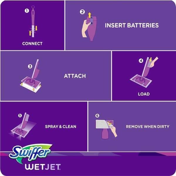 Swiffer WetJet Wood Floor Cleaner Refill QuickDry Formula 2 Bottles 1.25L Each
