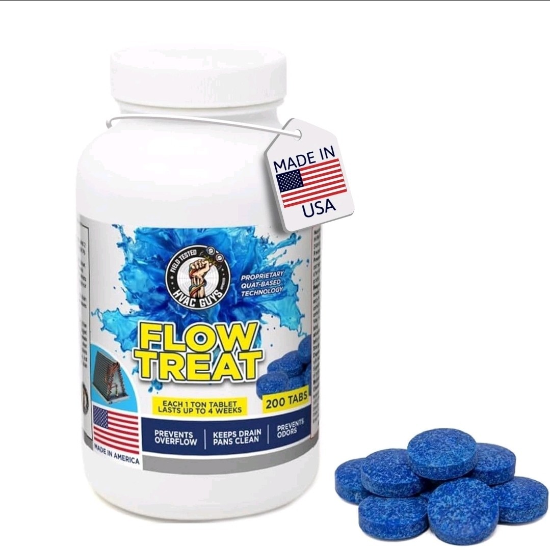 HVAC GUYS – Flow Treat Tabs – 200 Tablets | AC Drain Line Cleaner