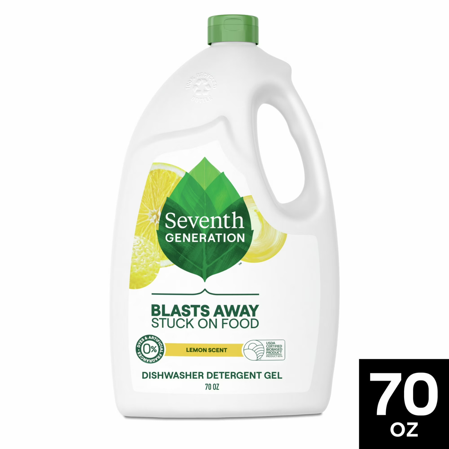 (2 Pack) Seventh Generation Dishwasher Detergent Gel Lemon Scent, 70 oz Each