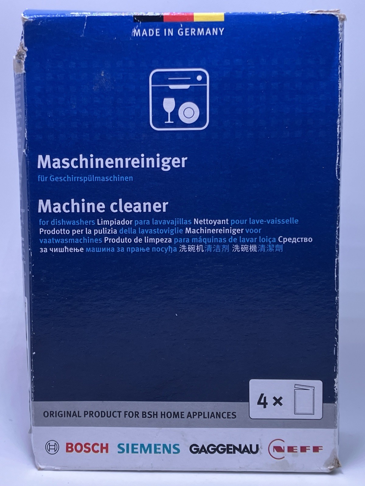 Bosch Dishwasher Machine Cleaner Descaler Degreaser 4-Pack Damaged Box