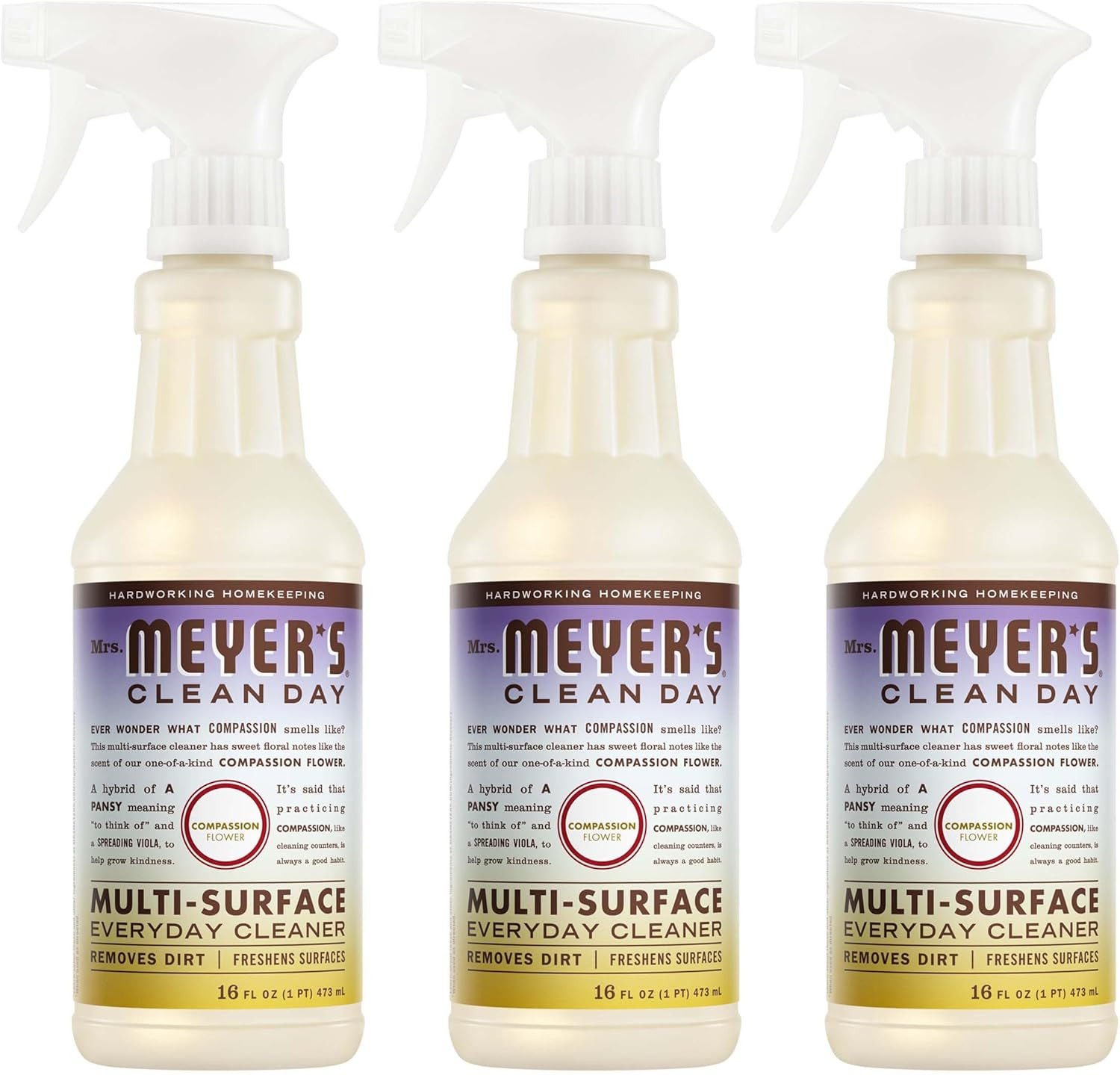 MRS. MEYER’S CLEAN DAY Multi-Surface Everyday Cleaner, Compassion Flower Scent,