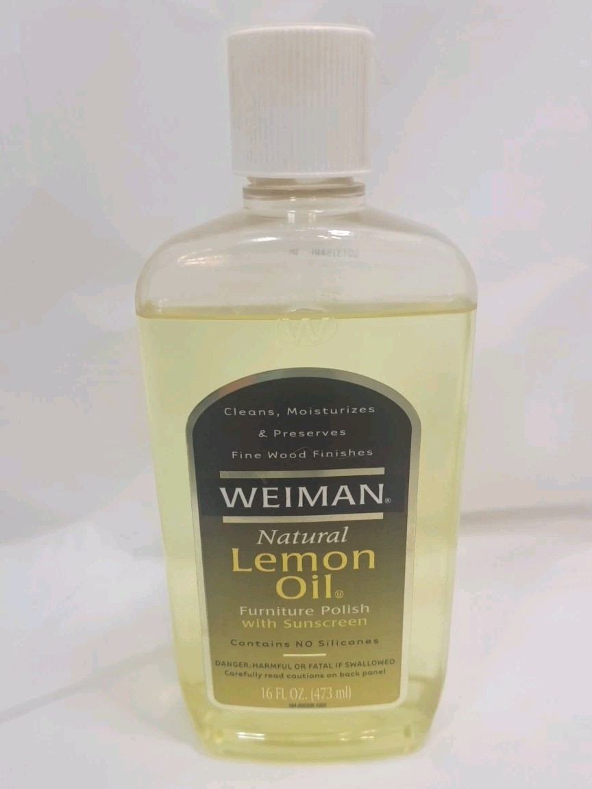Weiman Natural Lemon Oil Furniture Polish W/Sunscreen For Wood 16 fl oz 90% FULL