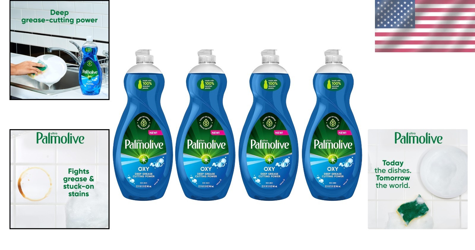 Multi-Surface Ultra Dish Liquid – 32.5 Fl Oz (Pack of 4) – Kosher & Paraben-Free