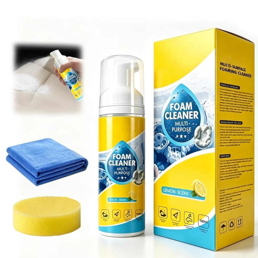 4-in-1 Multi-Enzyme Foam Cleaner, Multipurpose Foam No-Rinse Spray 5oz – Lemon