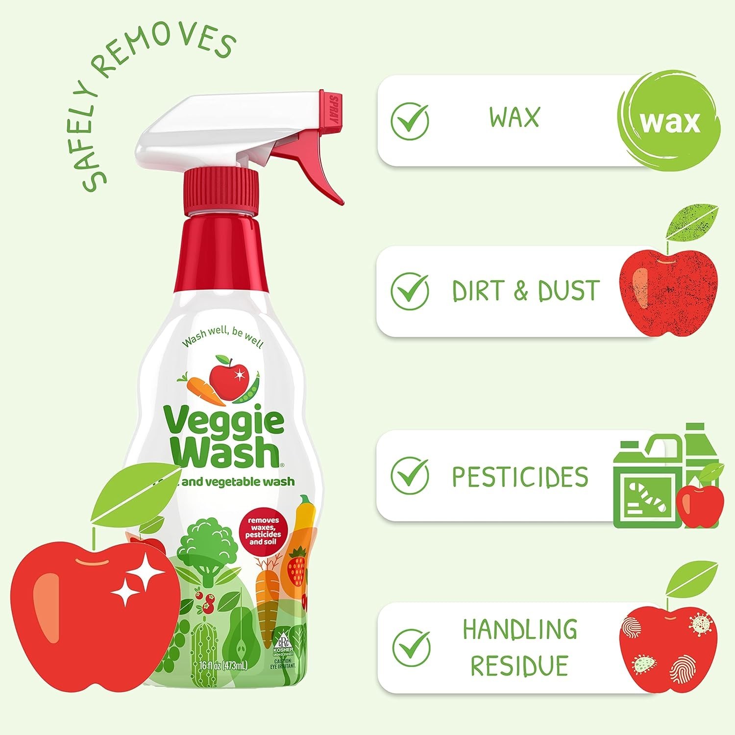 Citrus-Derived Fruit & Veggie Cleaner – Pack of 3, 16 Fl Oz for Healthy Eating
