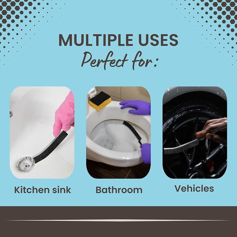 Hard Bristle Crevice Cleaning Brush Toilet Grout Shower Tile Narrow Gaps New