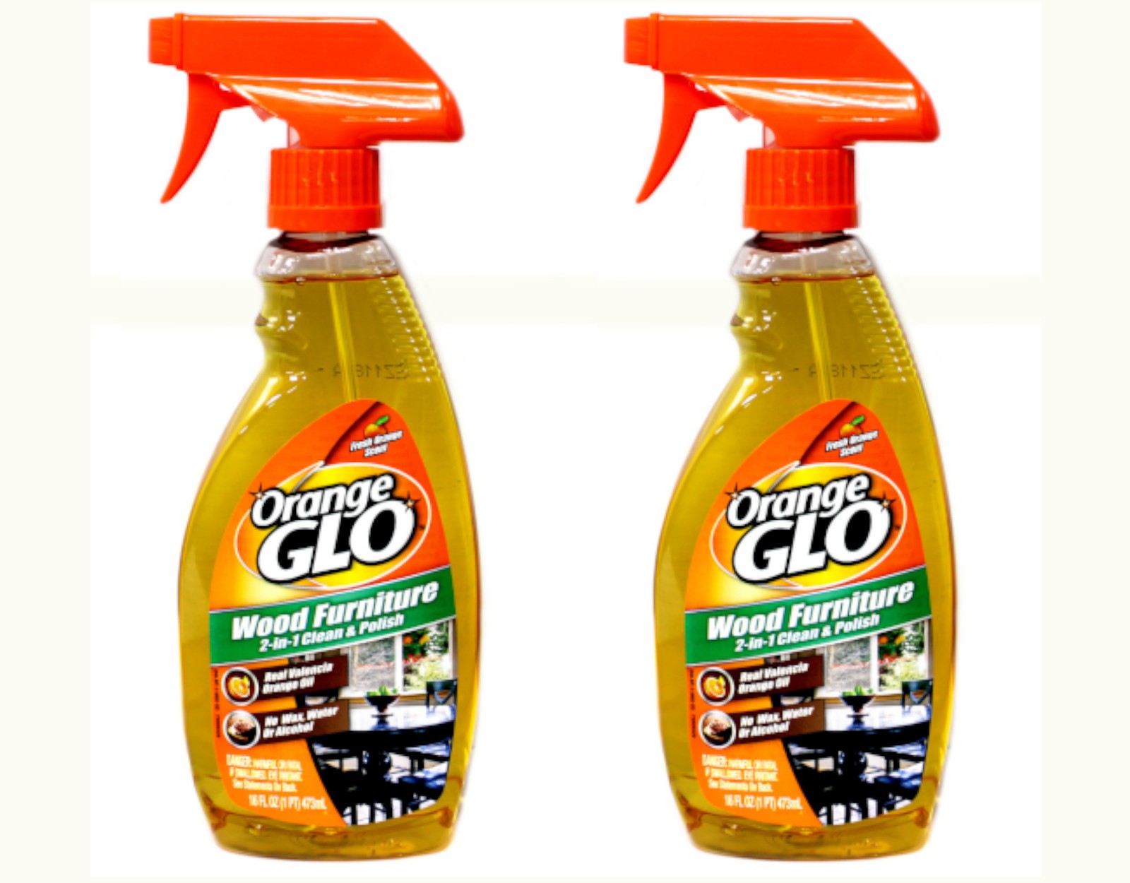 Orange Glo Wood Furniture 2-in-1 Clean & Polish, 16 oz. – Pack of 2