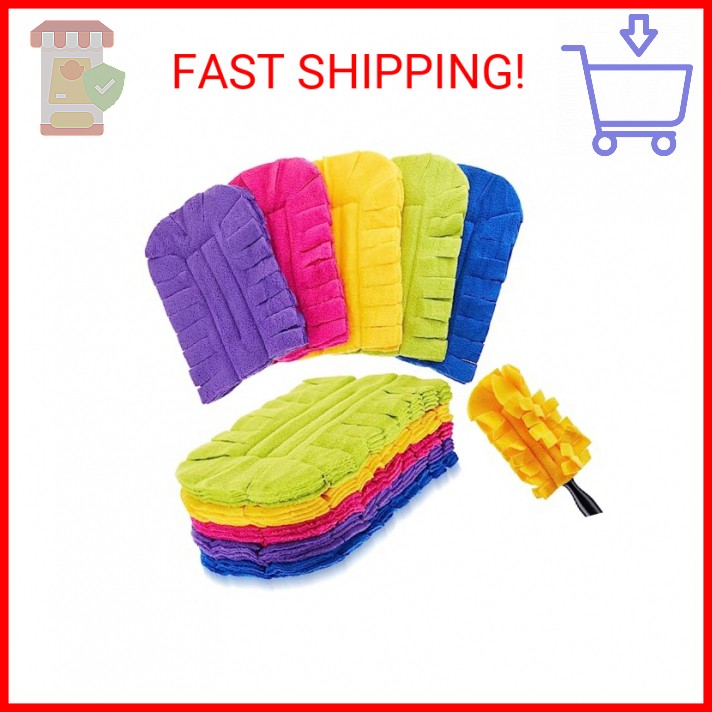 Zubebe 12 Pcs Duster Refill Reusable Fleece Duster Refills Feather Flat Dusters