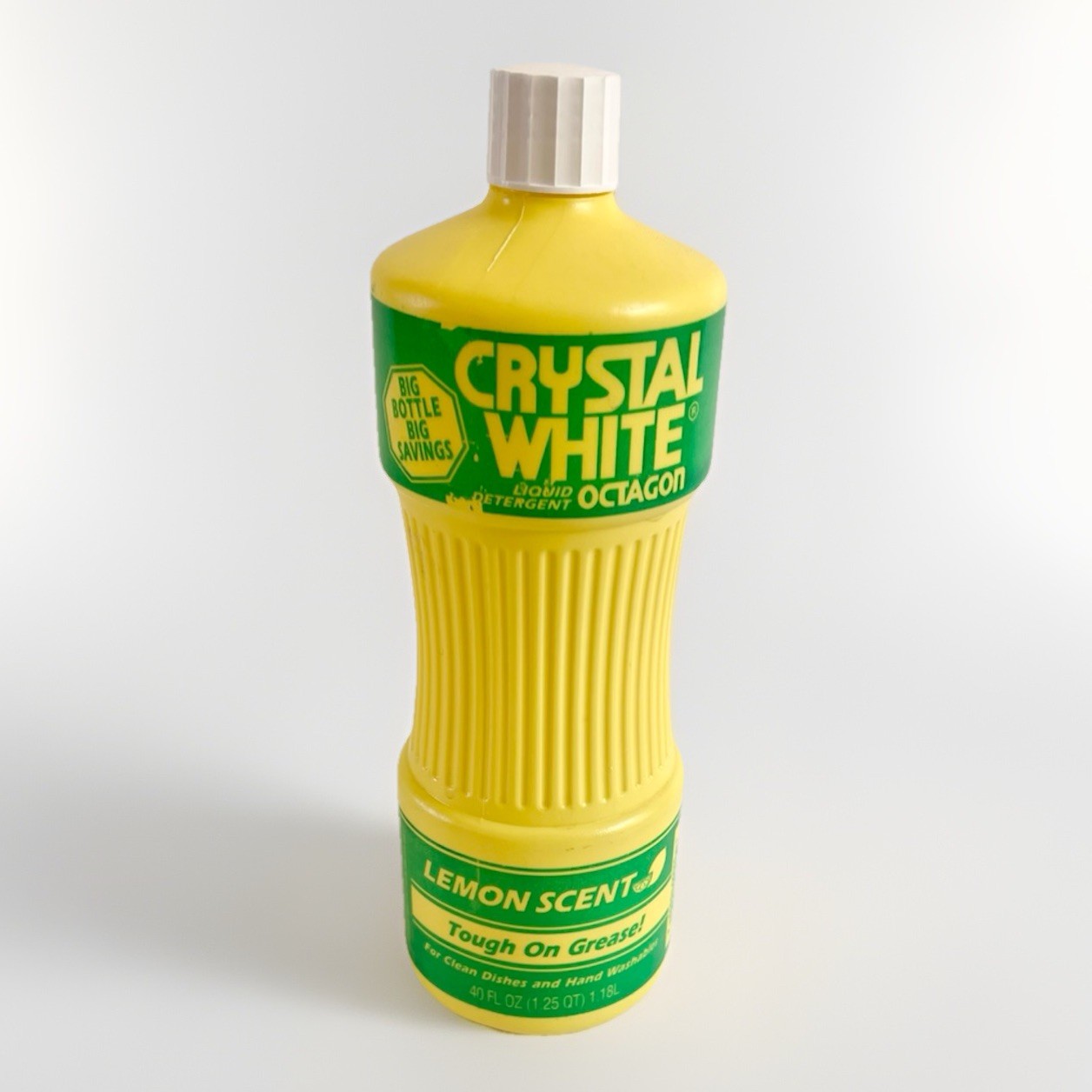NEW Crystal White Octagon Liquid Detergent 40 Oz Lemon Scent PROP Vintage