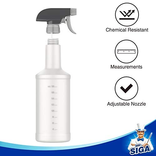 24 oz Heavy Duty Plastic Spray Bottles – Reusable, Leak Proof, Adjustable Nozzle