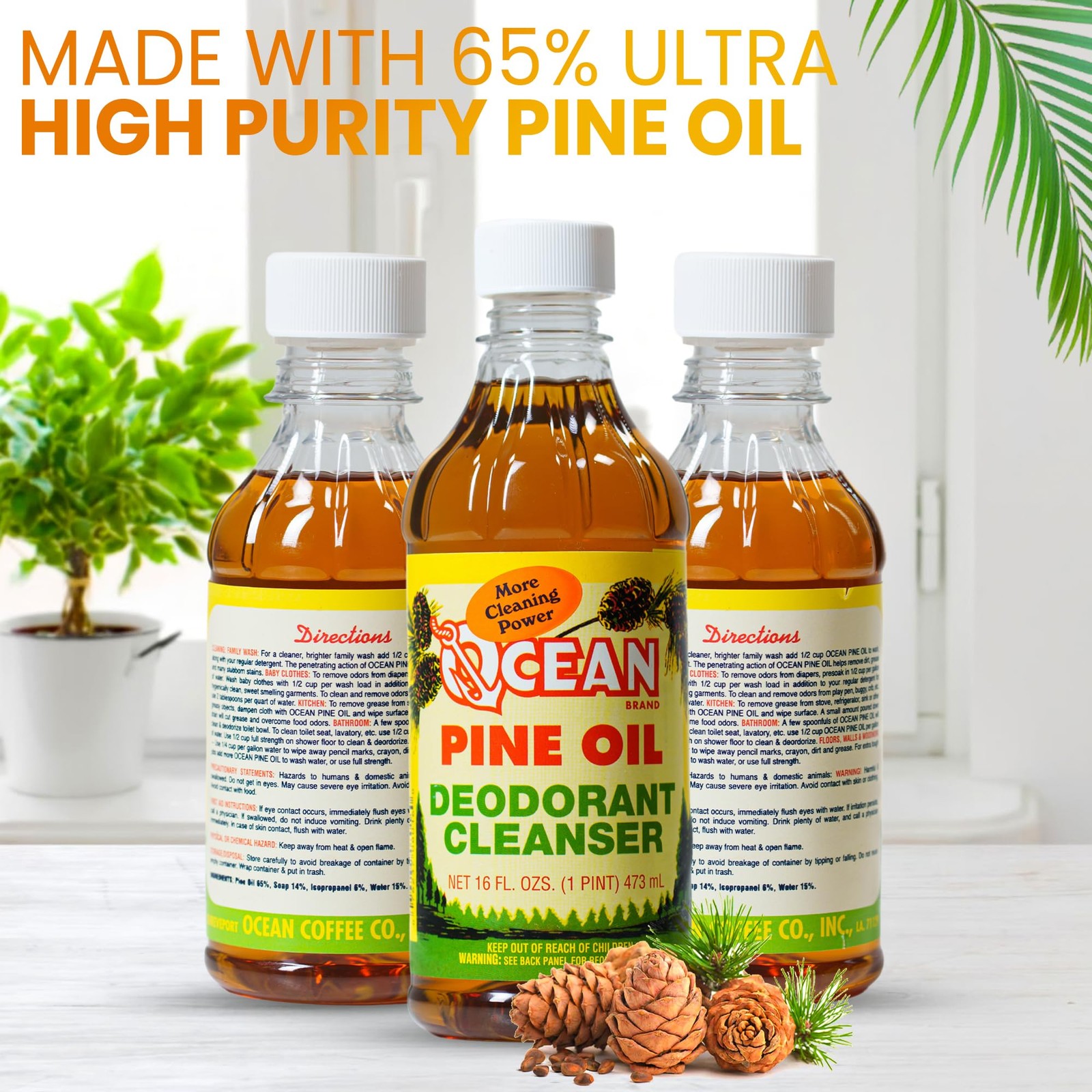 1 PC Ocean Pine Oil Cleaner Concentrate 65% Deodorizer All Purpose 16 Fl Oz