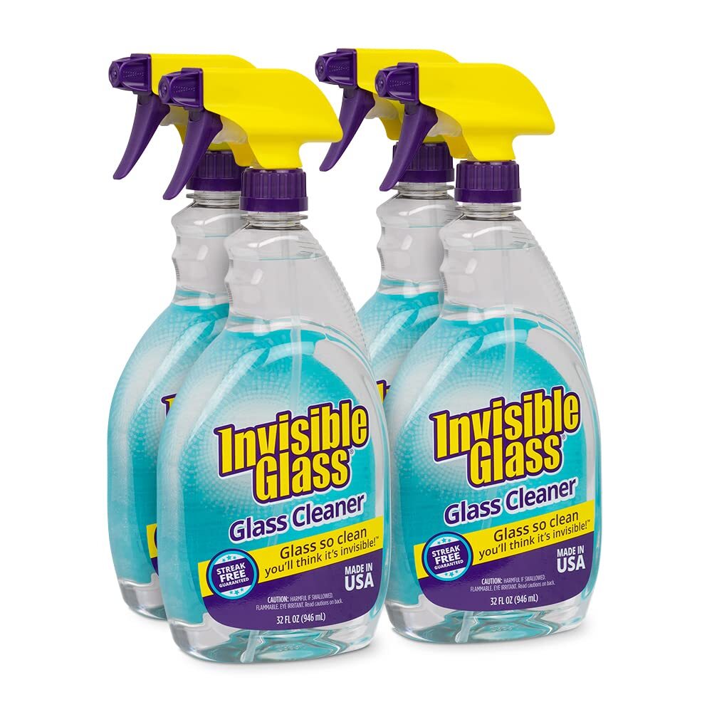 Glass & Window Cleaner, Streak-Free, Ammonia-Free, Tint-Safe, 32 Fl Oz,Pack of 4
